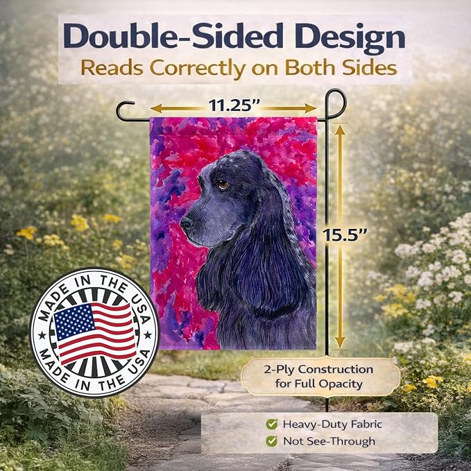 Caroline's Treasures SS8659GF Cocker Spaniel Garden Flag Mailbox Flag Decorative Yard Flag Banner Outside Patio Artwork Yard Flower Beds, Garden Size, Multicolor