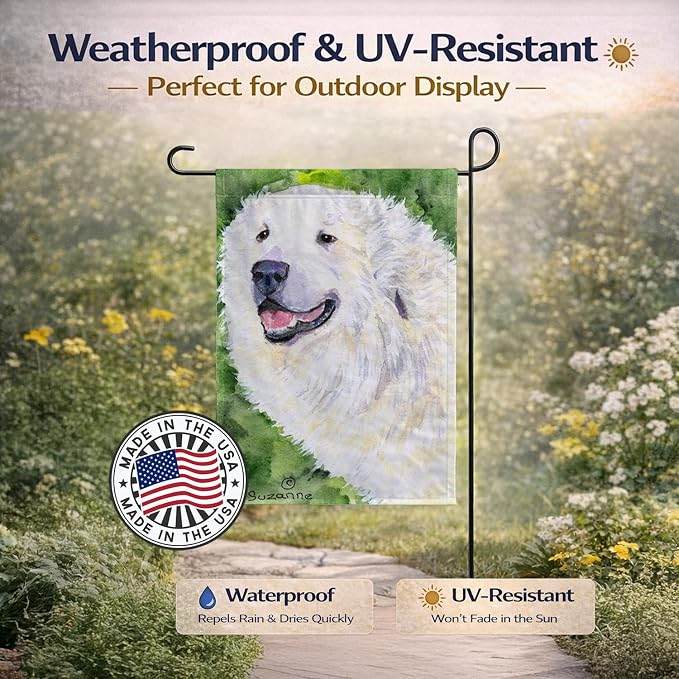 Caroline's Treasures SS8981GF Great Pyrenees Garden Flag Mailbox Flag Decorative Yard Flag Banner Outside Patio Artwork Yard Flower Beds, Garden Size, Multicolor