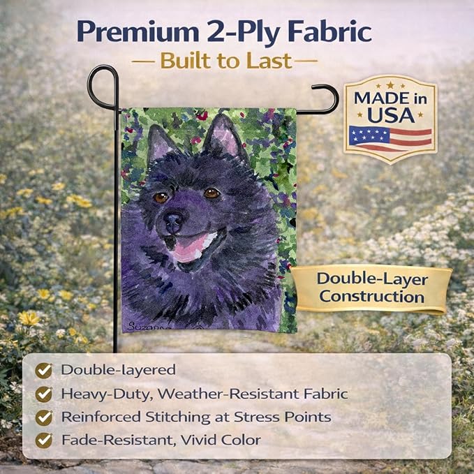 Caroline's Treasures SS8822GF Schipperke Garden Flag Mailbox Flag Decorative Yard Flag Banner Outside Patio Artwork Yard Flower Beds, Garden Size, Multicolor