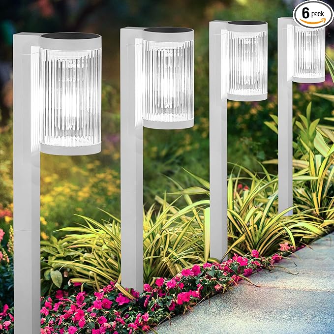 ELECLINK Solar Pathway Lights Outdoor, 6 Pack Upgraded Outdoor Solar Lights for Outside Super Bright Up to 12Hrs, IP65 Waterproof Solar Garden Lights for Yard Walkway Path Driveway Sidewalk