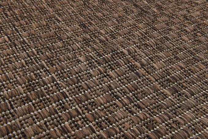 Unique Loom Collection Casual Transitional Solid Heathered Indoor/Outdoor Flatweave Area Rug (2' x 6' 1" Runner, Light Brown/Ivory)