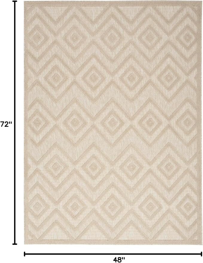 Nourison Home Versatile Cream 4' x 6' Area Rug - Easy Clean, Non Shedding, Bed Room, Living Room, Dining Room, Kitchen (4' x 6')