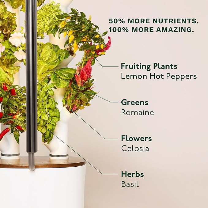 Gardyn Studio 2 Hydroponics Growing System - 16 Plants, Smart Tower | New & improved, non-GMO plants, herbs, vegetables, hydroponic herb garden planter indoor kit with grow lights