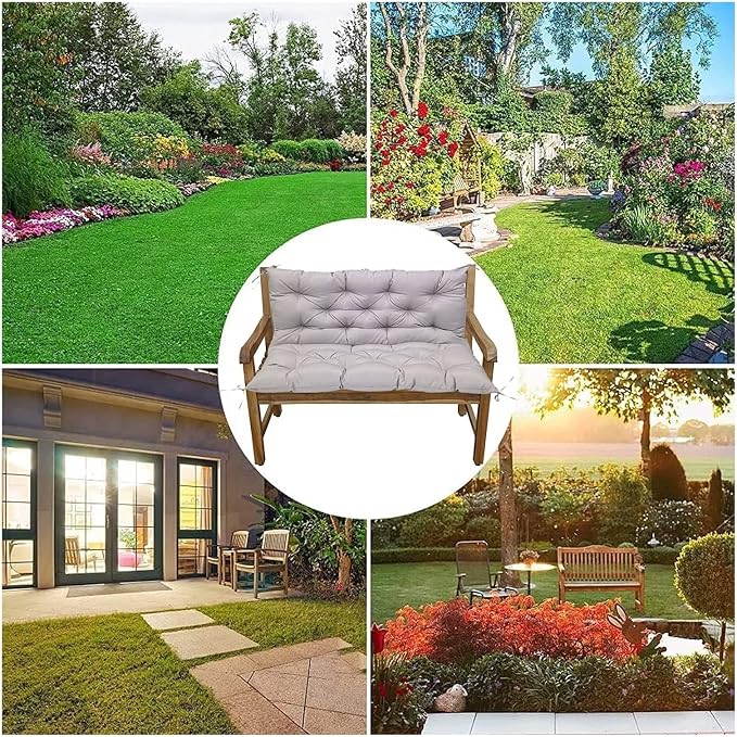 Swing Cushion Replacement Outdoor Porch Waterproof Bench Cushion 2-3 Seater Washable Bench Replacement Cushions for Outdoor Patio Porch Swing Cushions