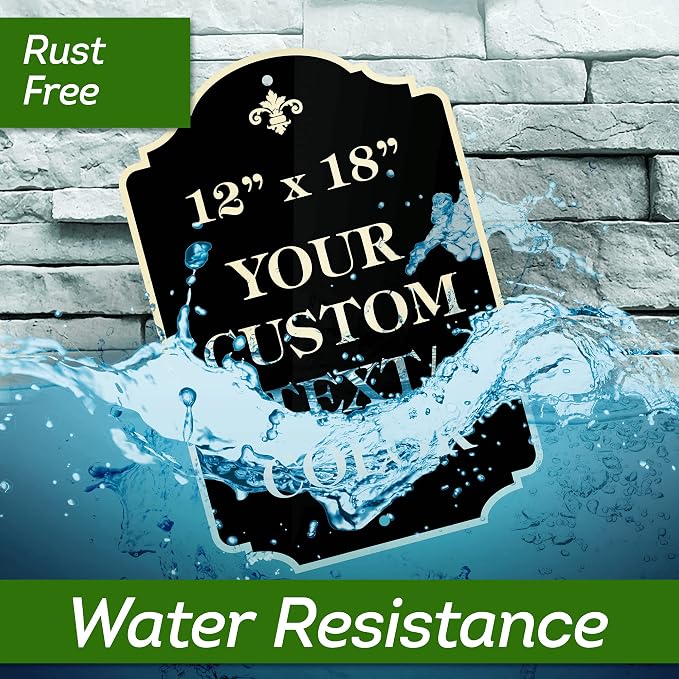 Custom Sign, Customized for Outdoor/Indoor Use, Personalized Designer Style Sign - 12x18 inch, 24 Colors, Rust-Free Thick AlumaBond - By: My Sign Center, USA (Florolex II - Flood)