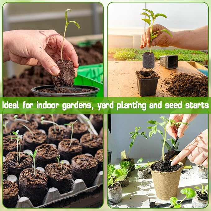 ZeeDix 100 Pcs 30mm Peat Pellets Seed Starter Soil Pods Plugs for Vegetable, Seedling Soil Block Compressed Peat Nutrient Seed Pods for Planting Easy Transplant