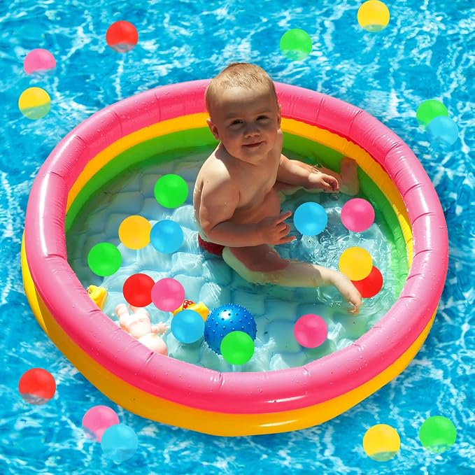 Honoson 47.2 Inch Inflatable Kiddie Pool Baby Pool with 50 Pcs Balls, Inflatable Swimming Pools Blow up for Beach Water Play Backyard Summer Indoor and Outdoor Party Supplies