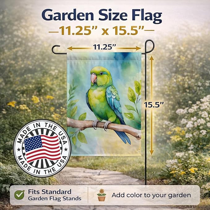 Caroline's Treasures Parrotlet Garden Flag Mailbox Flag Decorative Yard Flag Banner Outside Patio Artwork Yard Flower Beds, Garden Size, Multicolor