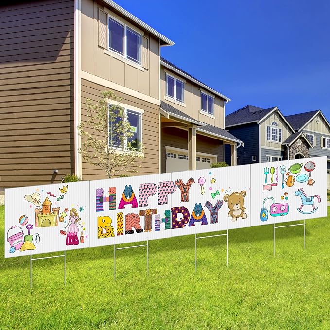 Tuanse 20 Pack Blank Yard Signs with Stakes 16x12 Inch Double Sided Corrugated Plastic Board Custom Lawn Signs for Garage Sale Real Estate Open House Advertising Rent Guidepost Birthday Party(White)