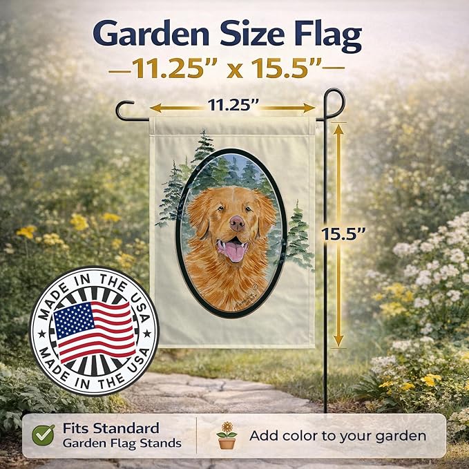 Caroline's Treasures SS8038GF Nova Scotia Duck Toller Garden Flag Mailbox Flag Decorative Yard Flag Banner Outside Patio Artwork Yard Flower Beds, Garden Size, Multicolor