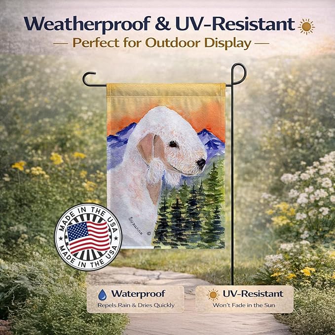 Caroline's Treasures SS8158GF Bedlington Terrier Garden Flag Mailbox Flag Decorative Yard Flag Banner Outside Patio Artwork Yard Flower Beds, Garden Size, Multicolor