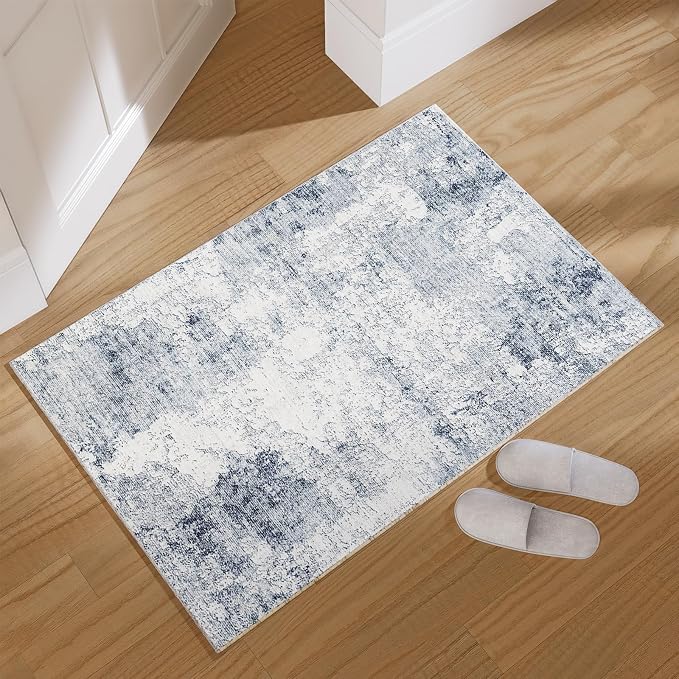 2x3 Washable Small Entryway Rugs: Modern Rug Non Slip Door Mat Indoor Entrance Soft Low Pile Throw Rugs for Inside Front Door Floor Bedroom Bedside Kitchen Dorm Entry Home Office