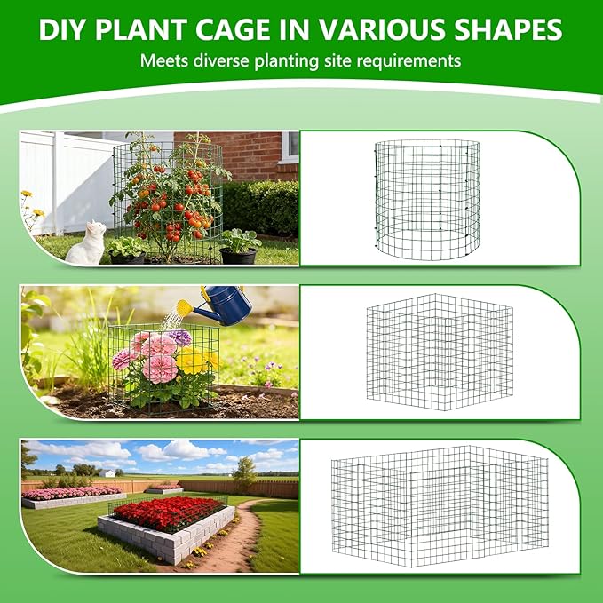 6 Pack 12x12 Inch Plant Protector from Animals, Wire Plant Cages Mesh Garden Plant Protector, Sturdy Wire Cloche Plant Protectors for Keeping Animals Bunny Chicken Squirrels Out
