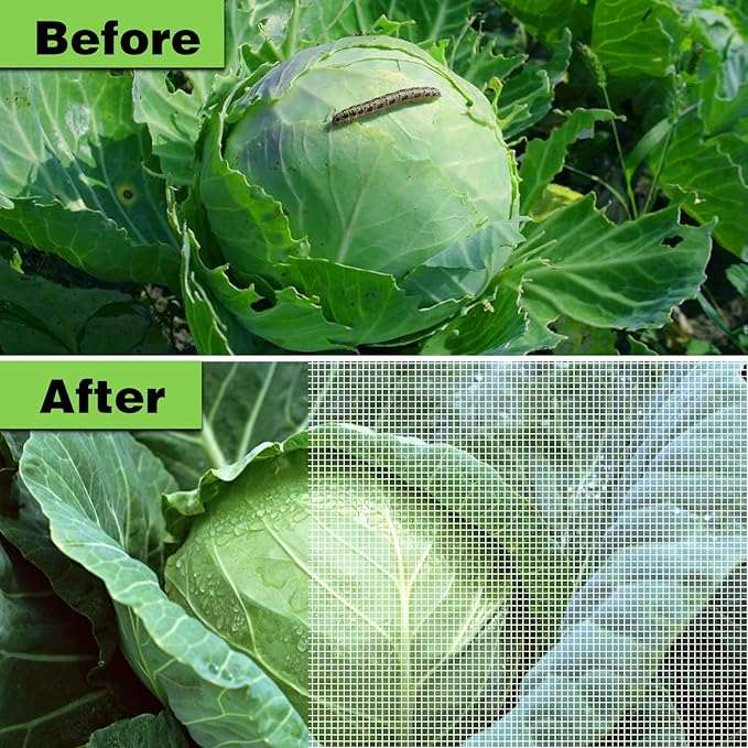 Garden Netting 10x33Ft, Ultra Fine Plant Cover, Insect Netting Barrier Mesh for Plants Vegetables Fruits Flower, Row Covers Raised Bed Protection Net, Birds Animals Screen