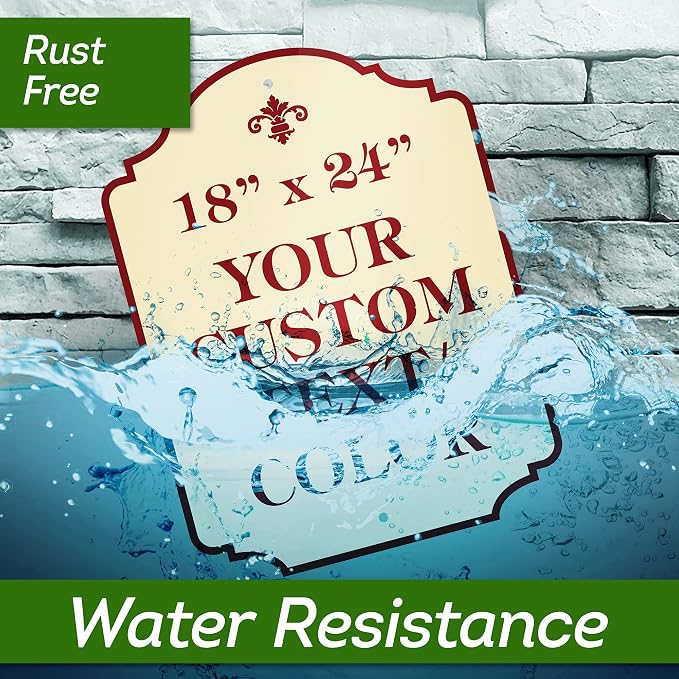 Custom Sign, Customized for Outdoor/Indoor Use, Personalized Designer Style Sign, 18x24 Inch, 24 Colors, Rust-Free Thick AlumaBond - Made by: My Sign Center, USA (Florolex II - Flood)