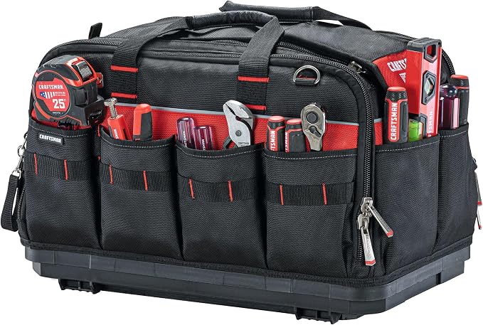 CRAFTSMAN VERSASTACK XL Tool Bag, 22.5”, Durable Polyester, Black and Red (CMST21450)