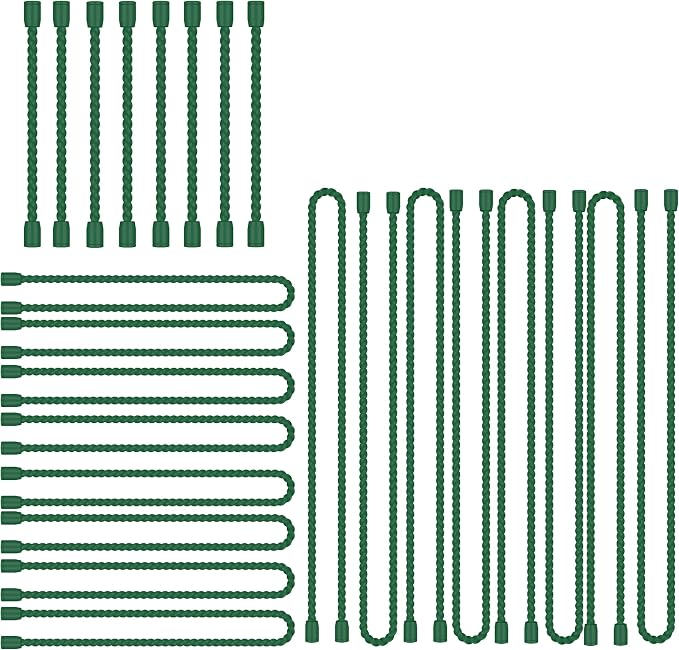 24PCS 4-Inch, 12-Inch, 18-Inch Silicone Cable Ties, Bendable Rubber Twist Ties, Reusable Twist Ties for Cords, gear ties for Organizing, Bundling (Pine green)