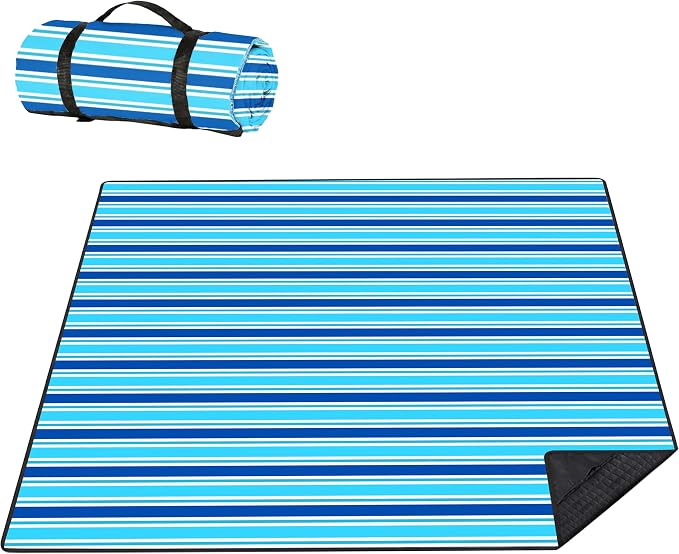 Picnic Blankets Beach Blanket 80" X 80" Extra Large Waterproof Camping Blankets Portable Outdoor Mat 3-Layer Blanket for Beach, Hiking, Park, Music Festival, Grass Lawn,Travel