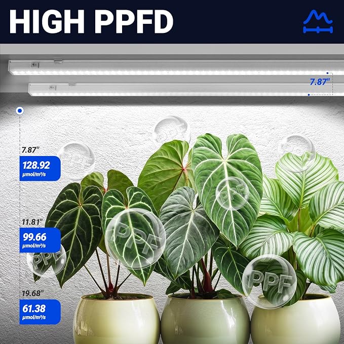 Barrina T5 Grow Lights for Indoor Plants, 4FT 160W (8 X 20W) Full Spectrum Grow Light with Separate Switch, Linkable Grow Lamp, Indoor Plant Lights for Growth, Plug and Play, 5000K, 8 Packs