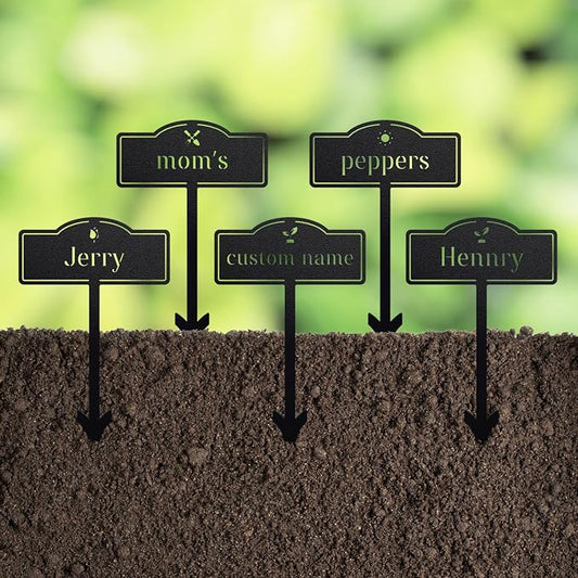 Herb Garden Markers Plant Labels - Customized Metal Gardens Labels Plant Markers Signs for Vegetables - Garden Tags Plant Name Stakes (6 PCS)