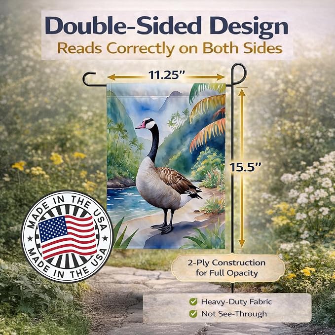 Caroline's Treasures Hawaii Hawaiian Goose Garden Flag Mailbox Flag Decorative Yard Flag Banner Outside Patio Artwork Yard Flower Beds, Garden Size, Multicolor