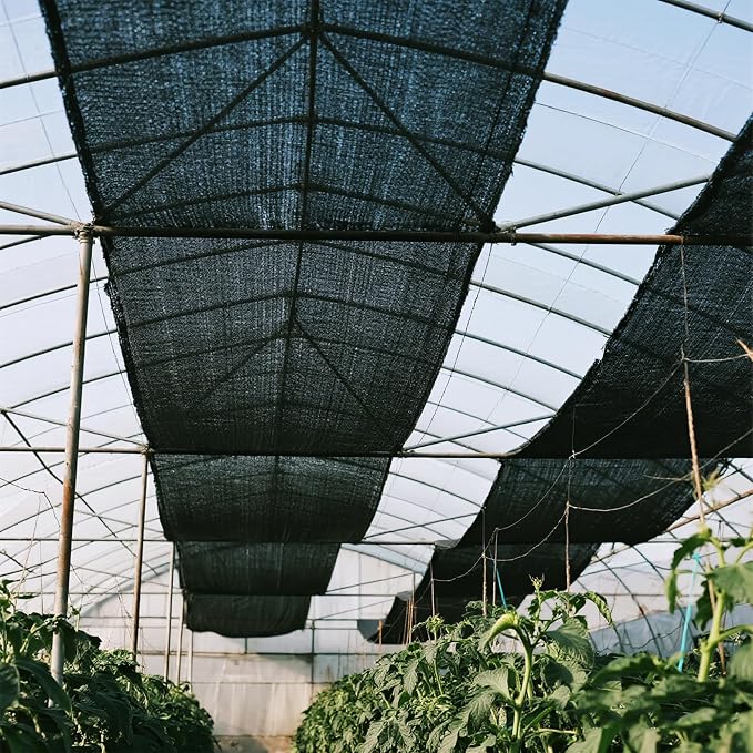 winemana 120x6 FT Outdoor Shade Cloth for Garden & Plants - 70% Large Black Mesh Tarp, UV Resistant Woven Shade Fabric for Greenhouse Farm Row Cover Vegetables Sun Protection Poultry Run