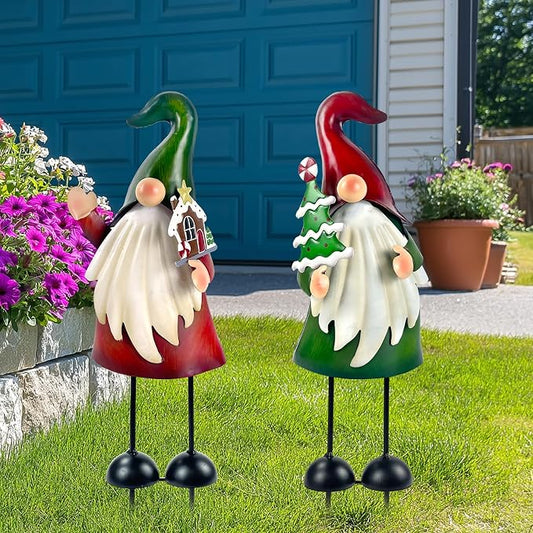 Outdoor Christmas Decorations Gnomes Decorative Garden Stakes, Unique Thanksgiving Gifts for Outside Garden Decor Yard Lawn Porch Party-18 Inch