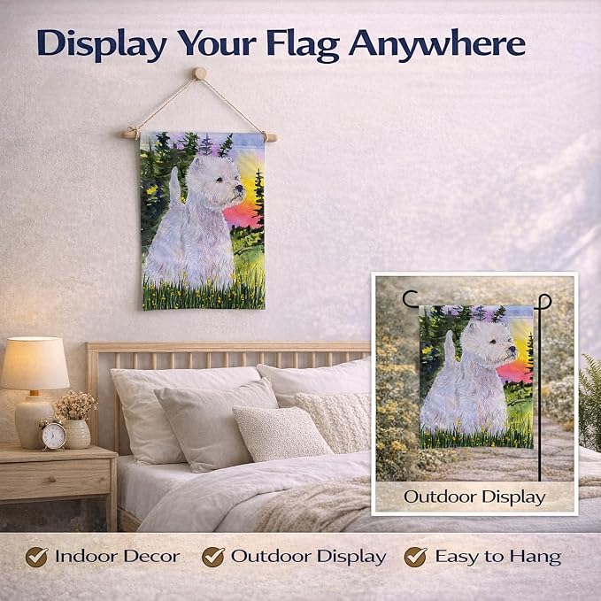 Caroline's Treasures SS1067GF Westie Garden Flag Mailbox Flag Decorative Yard Flag Banner Outside Patio Artwork Yard Flower Beds, Garden Size, Multicolor