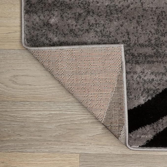 Rugshop Wavy Circles Non-Shedding Living Room Area Rug Gray 7'10" x 10'2" | Rectangular, Size 7'10" x 10'2", Bedroom, Dining Room, Home Office, Kitchen, Entryway, Hallway, Nursery, Kids Room, Bedside