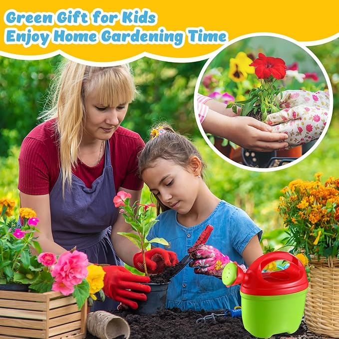 Lenwen 12 Packs Plastic Watering Can for Kids Garden Equipment Toy Watering Pail for Girls and Boys Plant Watering Can Bath Garden Toys Gardening Beach Tools (6 Colors)