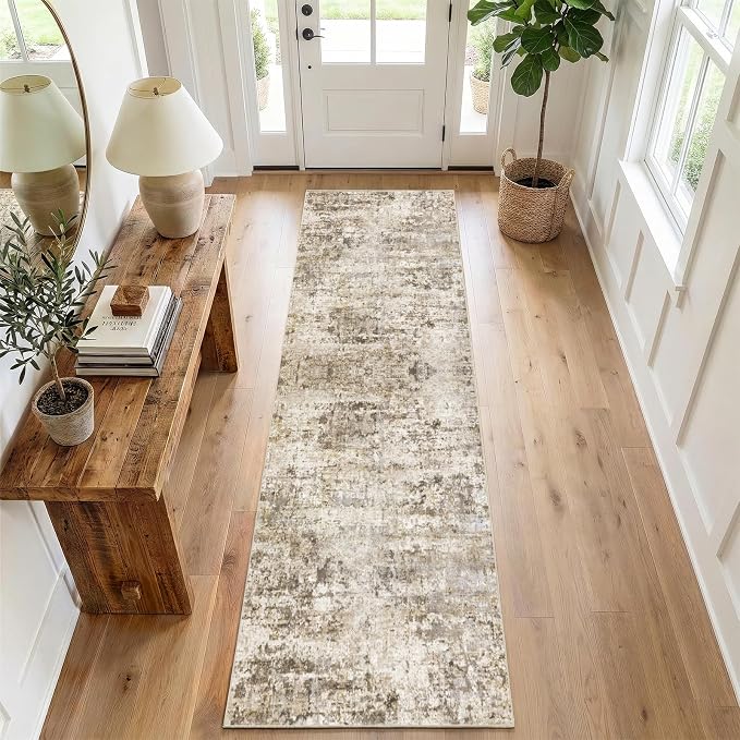 2x6 Abstract Kitchen Runner Rug Washable Non-Slip Bedroom Rugs | Non Slip Soft Rug Modern Abstract Indoor Floor Stain Resistant Carpet for Bedroom Dining Room Farmhouse Nursery Home Office