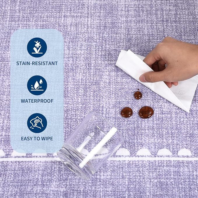 GarveeHome Scalloped Bow Rug 9x12 Washable Purple Rugs for Girls Bedroom | Non Slip Soft Low Pile Indoor Large Carpet for Living Room Nursery Decor Hallway Kids Room College Dorm Playroom