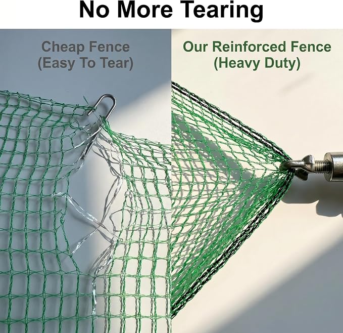 Temporary Fence Plastic Mesh Fencing, 4FT x 100FT Garden Bird Netting Safety Fence Snow Fence, Construction Fencing for Deer, Pet, Rabbits, Chicken, Dogs, Animal Barrier, Green