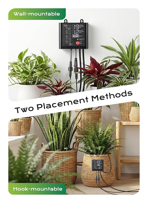 Solar Drip Irrigation System with USB Charging, 49FT Plant Watering Devices for 15 Potted Plants, Automatic Watering System IP44 Waterproof 2200mAh for Garden Farm Greenhouse(Black)