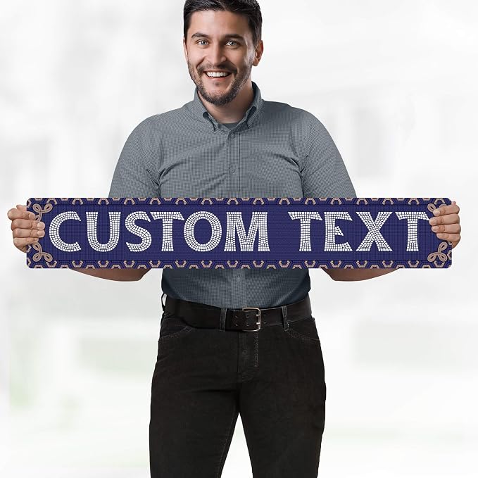 Custom Sign, Custom Street Sign, 11 Font Colors, 13 Font Styles, 4 Hole Options, 22 Sizes, 6x36 Inches, Rust Free DiBound, Fade Resistant, Made in USA by My Sign Center (Fauxsaic 1)