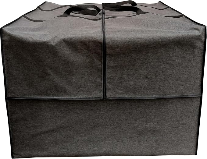 Outdoor Square Cushion Storage Bag, Protective Zippered Storage Bags with Handles, 32''L x 32''W x 24''H Dark Grey