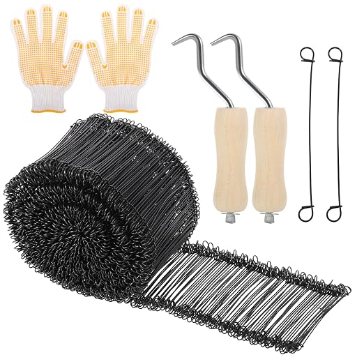 1200Pcs Wire Tie Rebar 6" Double Loop Reinforcing Steel Bar Ties 16 Gauge with 2 Wire Twister Tools & Gloves for Concrete Construction, Gardening & Fencing