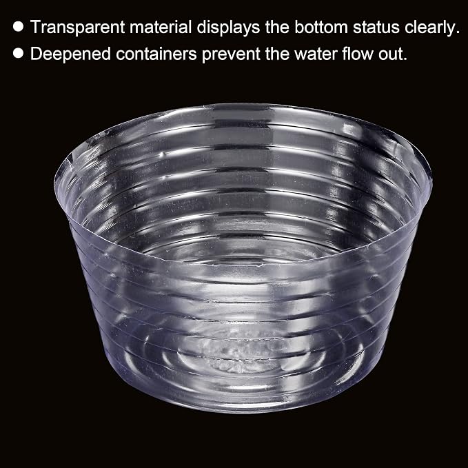 MECCANIXITY Plant Pot Saucer 6.7 Inch Plastic Round Flower Drip Tray for Indoor Outdoor, Clear Pack of 20