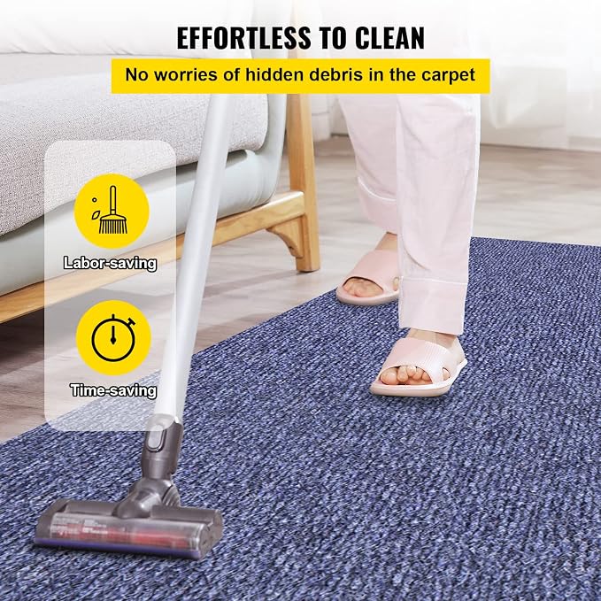 Happybuy 6 ft x 23 ft Deep Blue Marine Carpet for Boats Waterproof - 0.18" Thick Indoor Outdoor Rug Carpet Roll for Home Patio Porch Deck