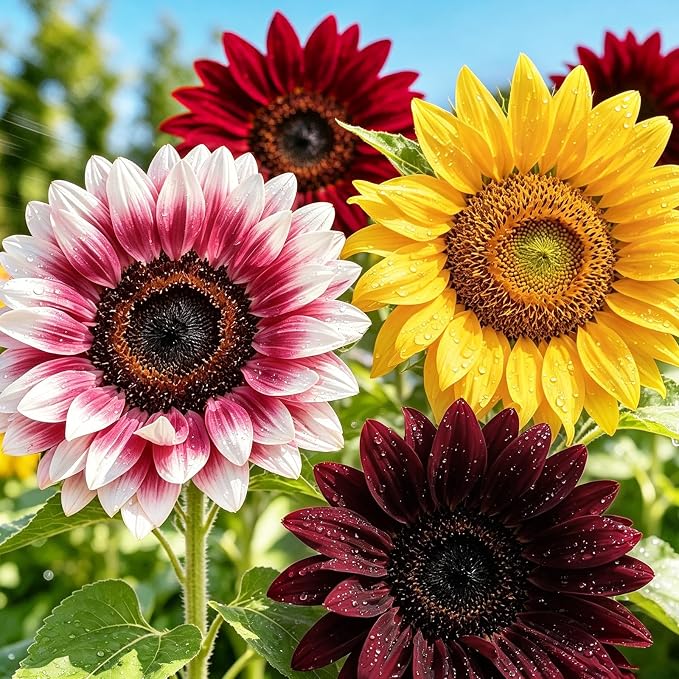 300+ Sunflower Seeds for Planting – Rare Strawberry Pink Sunflower Seeds Ornamental Blooms, Open Pollinated, Easy to Grow Flower Seeds for Garden, Outdoor Planting & Landscaping 0.35 Oz
