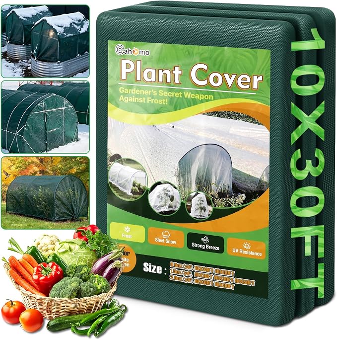Green Plant Covers Freeze Protection, 10 x 30 ft - 0.9 oz/yd² Frost Cloths for Outdoor Plants, Tree Covers Freeze Protection, Winter Garden Blanket, Sun Cover for Plants for Greenhouse, Vegetables
