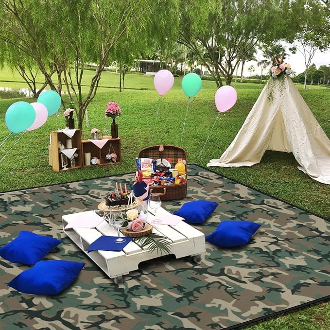 Camo Picnic Blankets Waterproof Foldable60’‘x80'', Portable Outdoor Picnic Mat Water Resistant for Grass,Padded Lawn & Park Blanket for Camping,Hunting Gifts for Men