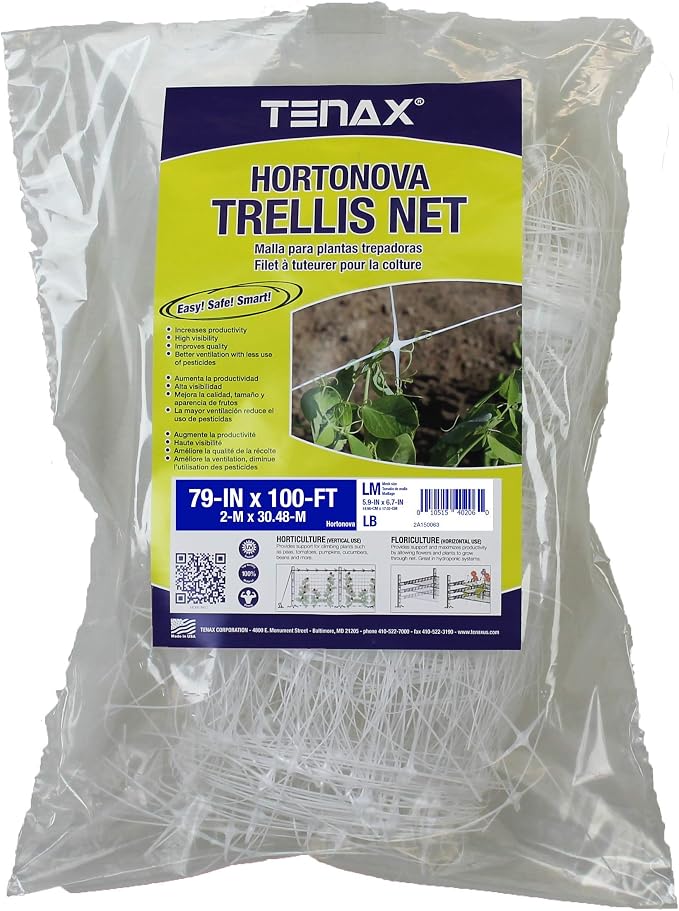 TENAX Hortonova Trellis 6.5x100 White Net