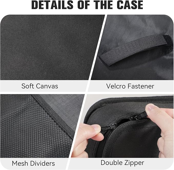 AVID POWER Tool Bag, 12 Inch Tool Storage Carrying Case, Suitable for Cordless Drill, Tire Inflator, Impact Wrench, Soft Canvas Power Tool Pouch with Mesh Dividers & Double Zipper