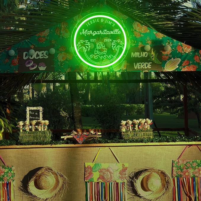 Custom Parrot Neon Sign for Tiki Bar Wall Decor, Personalized Paradise Parrot Palm Tree LED Signs, Dimmable Customize Neon Lights for Home Bar Man Cave Lounge Pool Party Business Outdoor