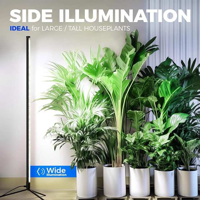 Barrina Vertical Grow Light T10, 42W 5000K, Full Spectrum LED Plant Light for Indoor,Standing Wide Coverage, 4FT Height with On/Off Switch and Tripod Floor Stand