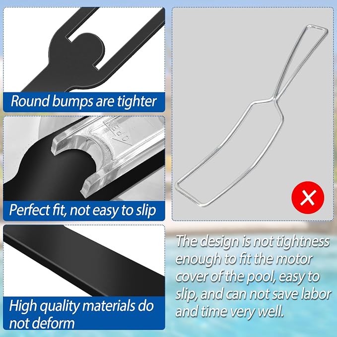 14.5" x 2.2" Pool Pump Lid Removal Tool, Iron Strainer Pump Lid Removing Tool for Pool Equipment Filter Cover, Pool Pump Cover Removal Wrench Compatible with Hayward Super II Pump SP3000
