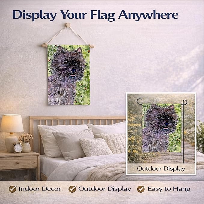 Caroline's Treasures SS8815GF Cairn Terrier Garden Flag Mailbox Flag Decorative Yard Flag Banner Outside Patio Artwork Yard Flower Beds, Garden Size, Multicolor