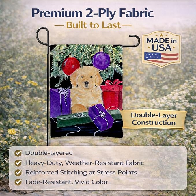Caroline's Treasures SS8581GF Golden Retriever Garden Flag Mailbox Flag Decorative Yard Flag Banner Outside Patio Artwork Yard Flower Beds, Garden Size, Multicolor