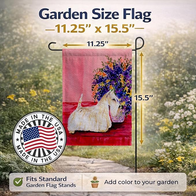 Caroline's Treasures SS8306GF Scottish Terrier Garden Flag Mailbox Flag Decorative Yard Flag Banner Outside Patio Artwork Yard Flower Beds, Garden Size, Multicolor